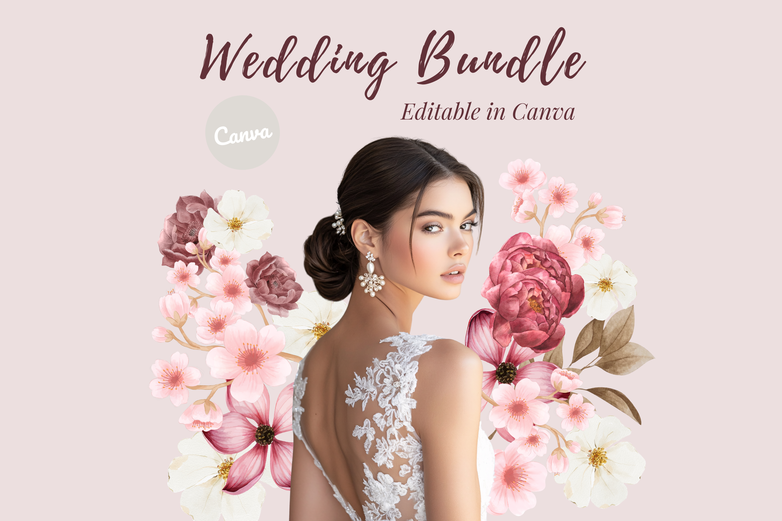 Floral Wedding Template Canva